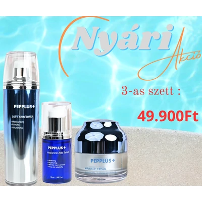 SZÉPSÉG-SZETT7: Pepplus Peptid Toner + Pepplus Peptid Hialuron Szérum + Pepplus Peptid Arckrém
