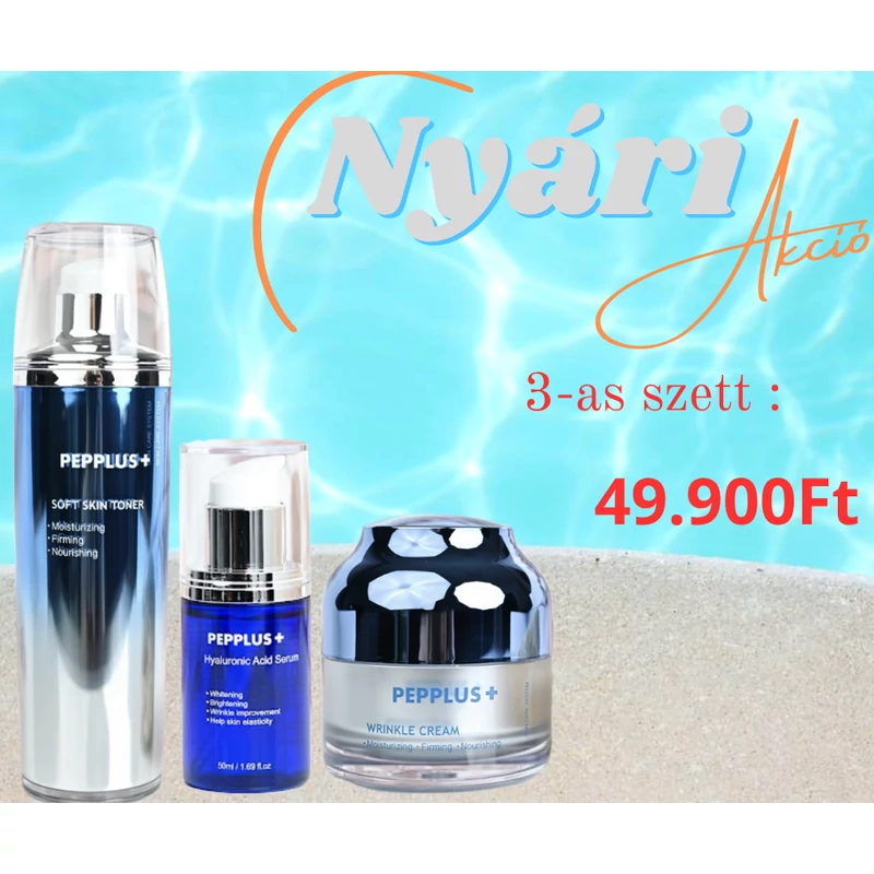 SZÉPSÉG-SZETT7: Pepplus Peptid Toner + Pepplus Peptid Hialuron Szérum + Pepplus Peptid Arckrém